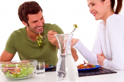 Couple Eating Veg