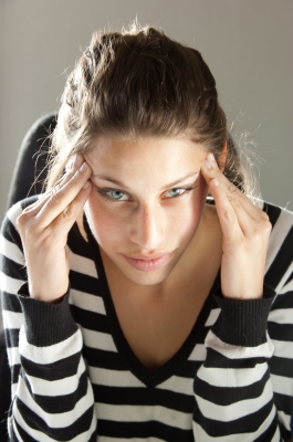 woman with headache