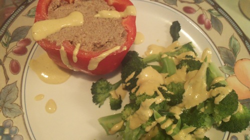 steamed broccoli and raw vegan cheese sauce steamed broccoli and raw vegan cheese sauce