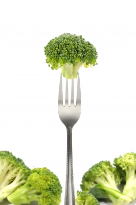 broccoli on a fork